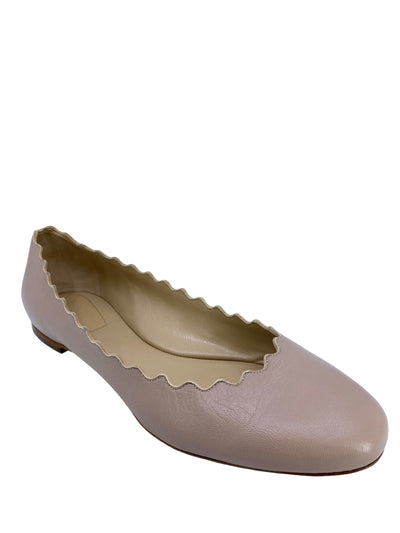 Chloe Lauren Scalloped Leather Ballet Flats Size 8.5-Replica Designer Handbag Store
