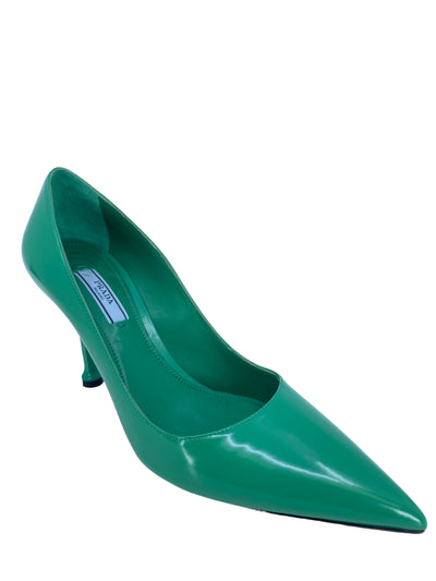 Prada Green Leather Pumps size 7.5-Replica Designer Handbag Store
