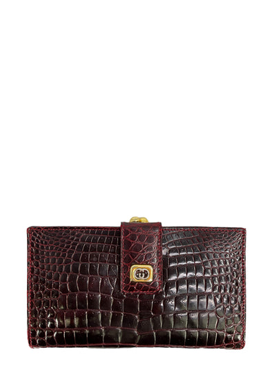 Gucci Burgundy Crocodile Wallet-Replica Designer Handbag Store
