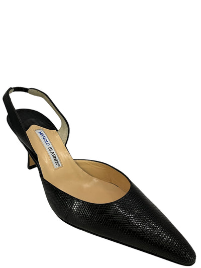 Manolo Bhlanik Lizard Slingback Pumps-Replica Designer Handbag Store
