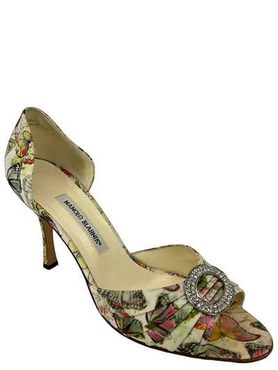 Manolo Blahnik Fabric Butterfly Print Pumps Size 11-Replica Designer Handbag Store
