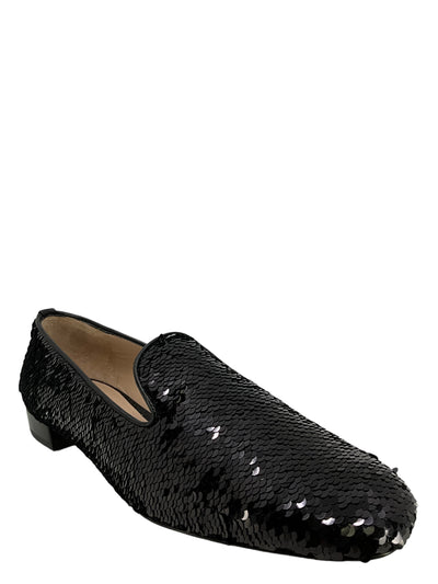 Stuart Weitzman Black Sequin Smoking Slippers Size 8-Replica Designer Handbag Store
