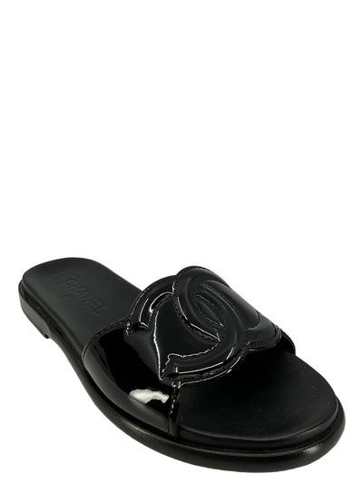 Chanel Black Leather Sandals Size 7-Replica Designer Handbag Store
