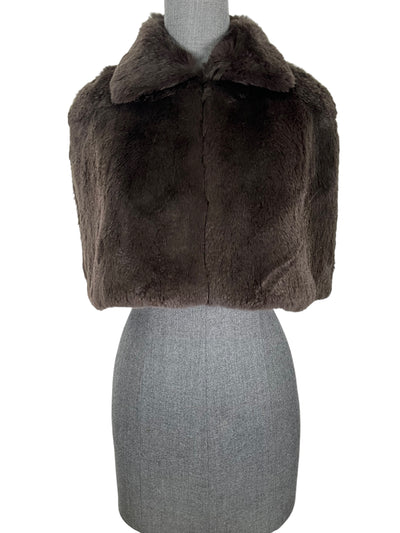 Theory Brown Rabbit Fur Shrug Size S-Replica Designer Handbag Store
