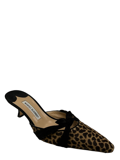 Manolo Blahnik Cheetah Ponyhair Mules Size 11-Replica Designer Handbag Store
