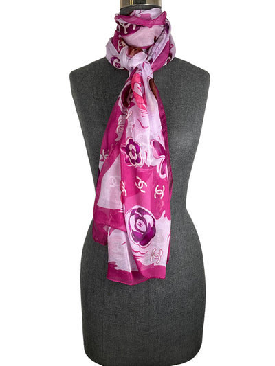 Chanel Pink Silk Chiffon Scarf-Replica Designer Handbag Store
