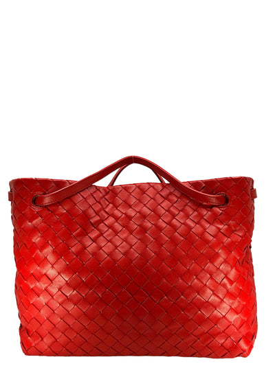 Bottega Veneta Red Intrecciato Nappa Leahter Garda Bag-Replica Designer Handbag Store
