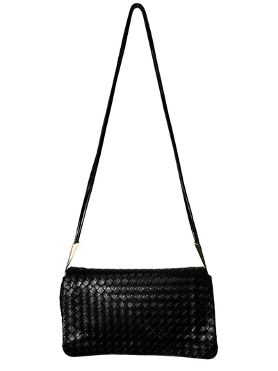 Bottega Veneta Black Intrecciato Crossbody Bag-Replica Designer Handbag Store
