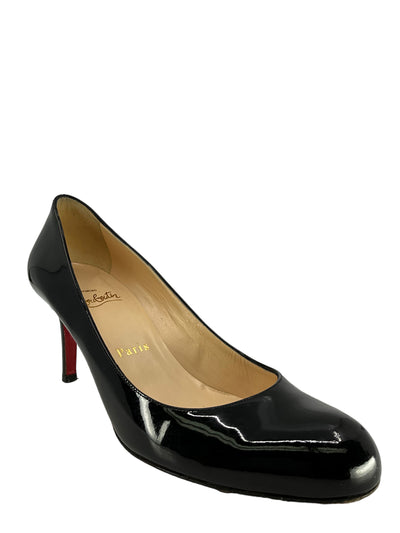 Christian Louboutin Black Patent Leather Pumps Size 7.5-Replica Designer Handbag Store
