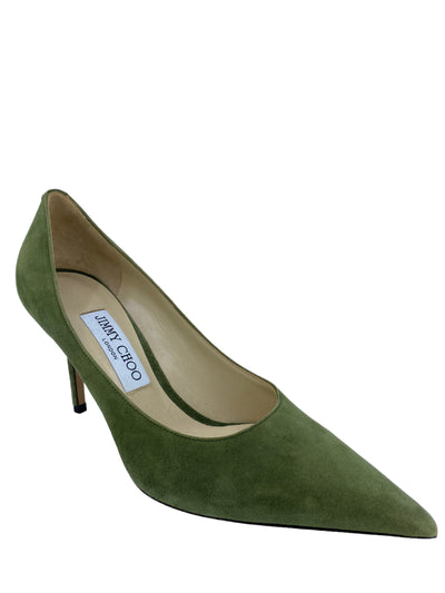 Jimmy Choo Green Suede Pumps 7.5-Replica Designer Handbag Store
