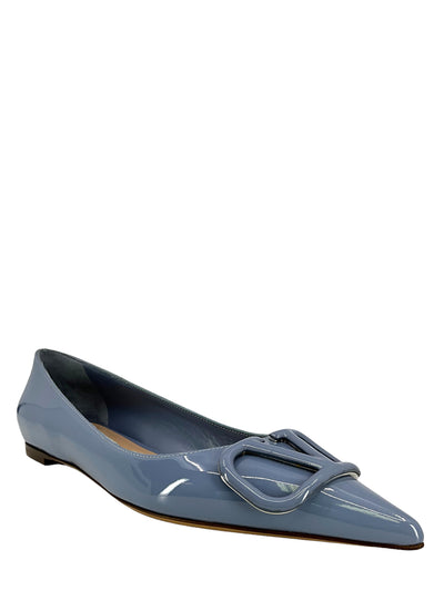 VALENTINO GARAVANI VLOGO Patent Leather Ballet Flats Size 7.5-Replica Designer Handbag Store
