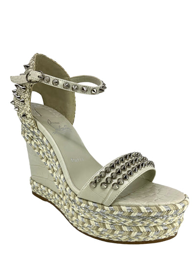 Christian Louboutin Madmonica Spike Wedge Sandals Size 8-Replica Designer Handbag Store
