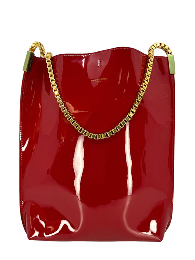 Saint Laurent Suzanne Patent Leather Small Chain Hobo Bag NEW-Replica Designer Handbag Store
