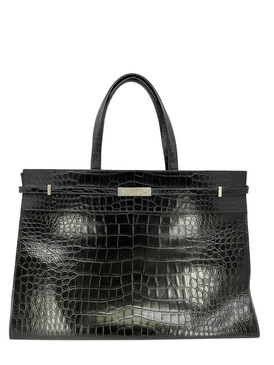 SAINT LAURENT Manhattan Croc-Effect Large Travel Bag Satchel-Replica Designer Handbag Store
