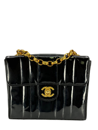 CHANEL Vintage Patent Vertical Quilt Mini Classic Flap Bag-Replica Designer Handbag Store
