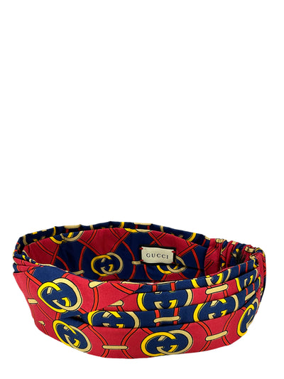 GUCCI Rhombus GG LOGO PRINT Classic SILK TWILL HEADBAND NEW-Replica Designer Handbag Store
