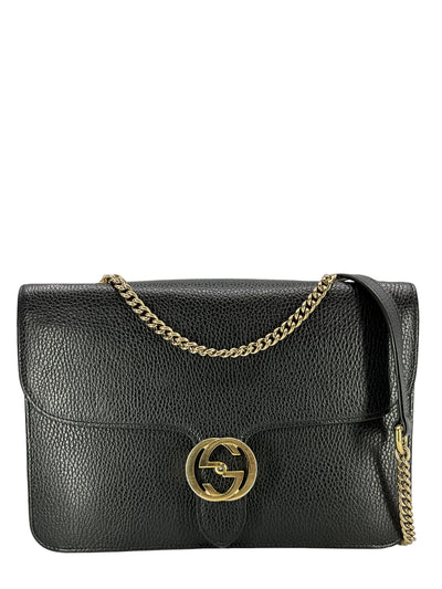 Gucci Medium Dollar Leather Interlocking GG Bag-Replica Designer Handbag Store
