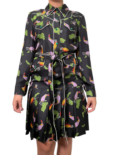 GUCCI Toucan Printed Dress Size M NEW-Replica Designer Handbag Store
