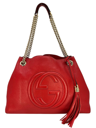 GUCCI Pebbled Calfskin Medium Soho Chain Shoulder Bag-Replica Designer Handbag Store
