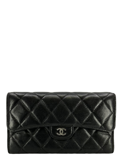 CHANEL Classic Quilted Leather Long Trifold Flap Wallet-Replica Designer Handbag Store
