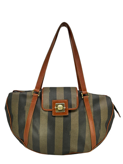 FENDI Vintage Pequin Striped Canvas Tote Bag-Replica Designer Handbag Store
