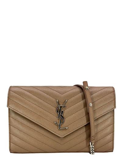 SAINT LAURENT Cassandre Matelasse Envelope Chain Wallet-Replica Designer Handbag Store
