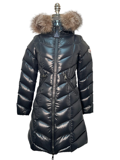 MONCLER Quilted Down Puffy Coat with Fur Trim-Replica Designer Handbag Store
