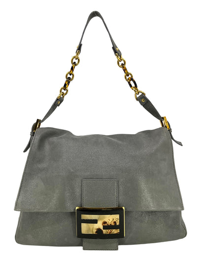 Fendi Metallic Suede Mamma Foreve Baguette Shoulder Bag-Replica Designer Handbag Store
