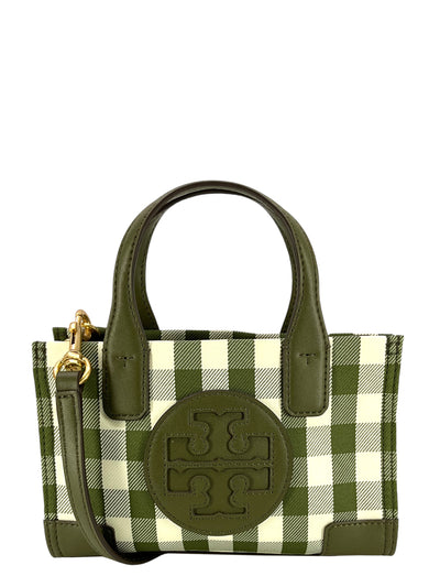 Tory Burch Ella Micro Gignham Crossbody Tote NEW-Replica Designer Handbag Store
