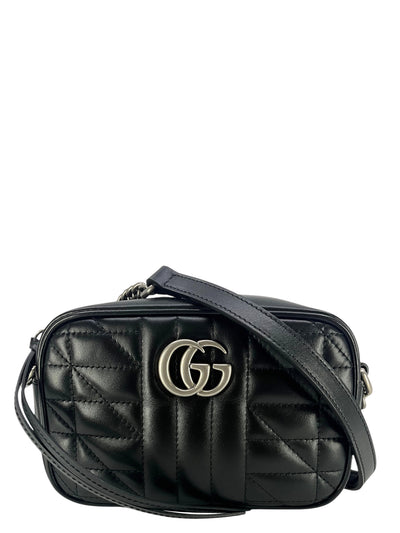 Gucci Calfskin Matelasse Aria Mini GG Marmont Chain Shoulder Bag NEW-Replica Designer Handbag Store
