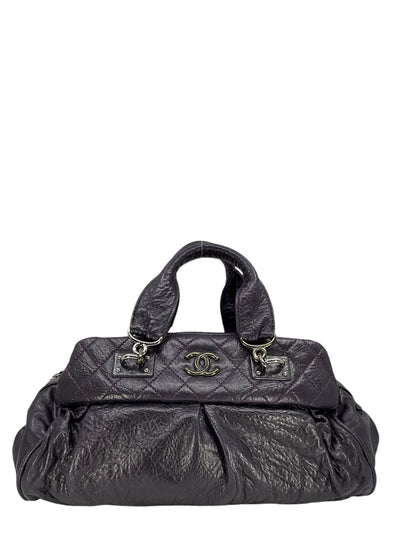 CHANEL Pleated Leather Large Bowling Bag-Replica Designer Handbag Store
