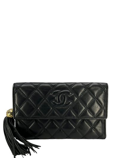 CHANEL Vintage Quilted Lambskin Tassel Trifold Wallet-Replica Designer Handbag Store
