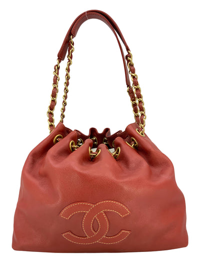 CHANEL Vintage Leather Drawstring Bucket Shoulder Bag-Replica Designer Handbag Store
