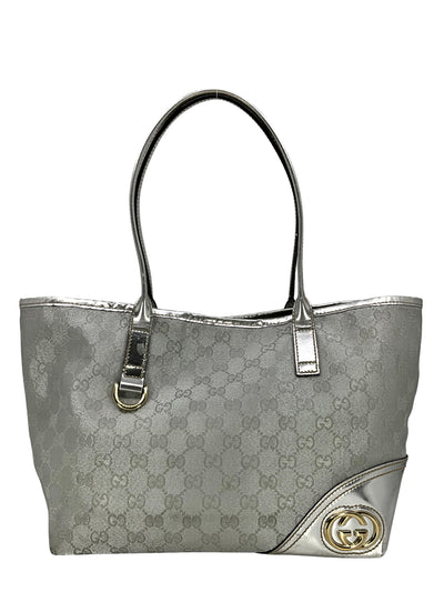 Gucci Metallic GG Monogram Canvas Britt Tote Bag-Replica Designer Handbag Store
