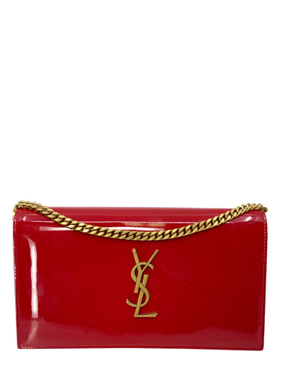 SAINT LAURENT Patent Calfskin Wallet On Chain Crossbody Bag-Replica Designer Handbag Store
