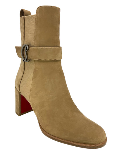 CHRISTIAN LOUBOUTIN CL Chelsea Booty Suede Ankle Boots Size 7.5 NEW-Replica Designer Handbag Store
