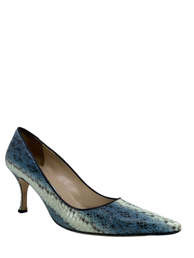 Manolo Blahnik Newcio Snakeskin Pumps Size 9.5-Replica Designer Handbag Store
