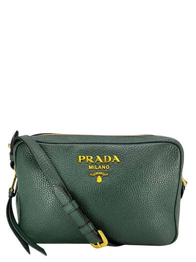 PRADA Vitello Phenix Double ZIp Camera Bag Black-Replica Designer Handbag Store
