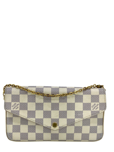 LOUIS VUITTON Damier Azur Pochette Felicie Chain Wallet-Replica Designer Handbag Store
