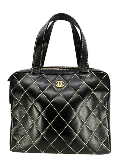 Chanel Wild Stitch Quilted Leather Surpique Bowler Bag-Replica Designer Handbag Store
