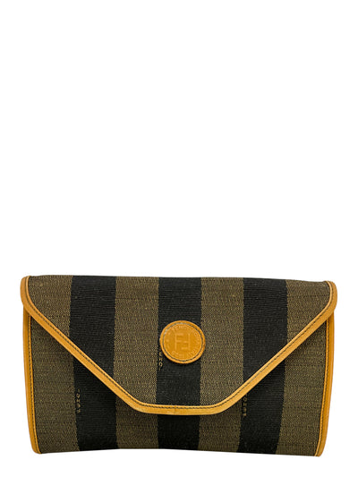 FENDI Vintage Vinyl Pequin Striped Envelope Clutch Bag-Replica Designer Handbag Store
