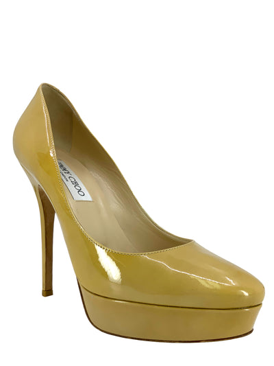 Jimmy Choo Patent Leather Alex Platform Pumps Size 7.5-Replica Designer Handbag Store
