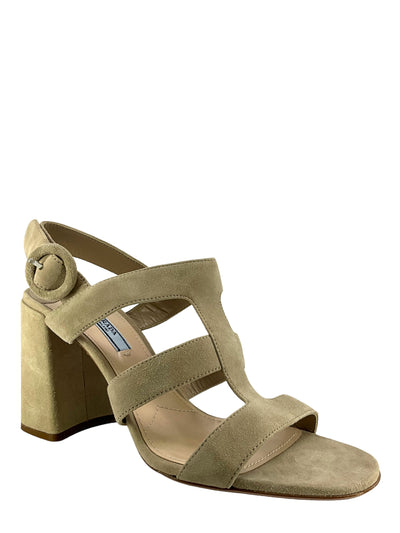 PRADA Suede Buckled Ankle Strap Sandals Size 9 NEW-Replica Designer Handbag Store
