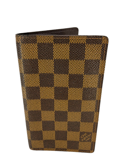 Louis Vuitton Damier Ebene Canvas Bi Fold Checkbook Holder-Replica Designer Handbag Store
