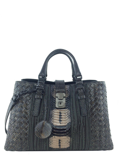 Bottega Veneta Intrecciato Snakeskin Small Roma Bag NEW-Replica Designer Handbag Store
