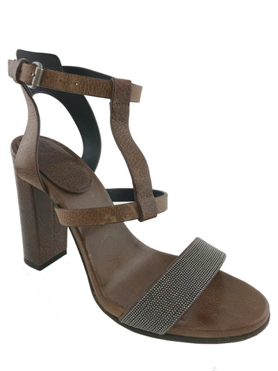 Brunello Cucinelli Monili T-Strap Strap Sandals Size 8-Replica Designer Handbag Store
