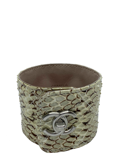 Chanel Python Snakeskin CC Logo Cuff Bracelet-Replica Designer Handbag Store
