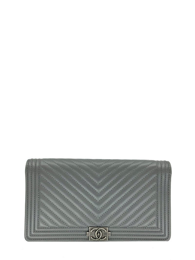 Chanel Quilted Chevron Lambskin Leather Long Boy Wallet﻿-Replica Designer Handbag Store
