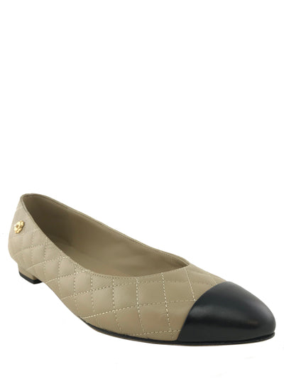 Chanel Quilted Leather Pointed Cap Toe Ballet Flats Size 7-Replica Designer Handbag Store
