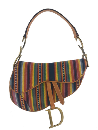 Christian Dior Canvas Striped Saddle Bag-Replica Designer Handbag Store
